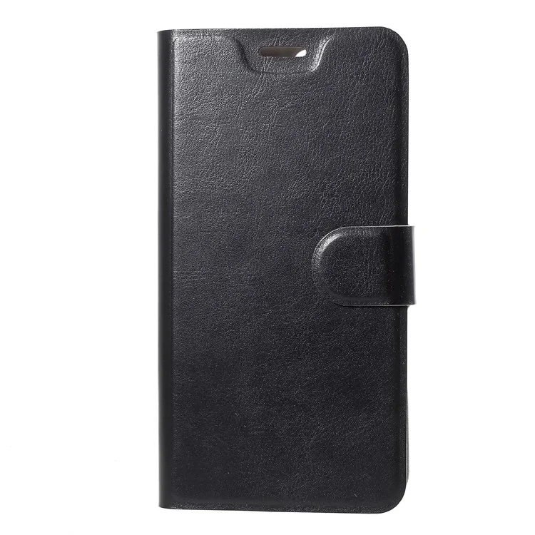 For Huawei Y6 (2018) Crazy Horse Texture PU Leather Protection Mobile Phone Case with Stand - Black