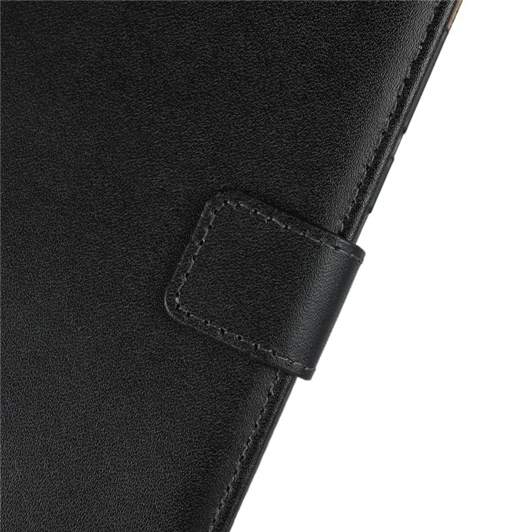 Genuine Leather Wallet Stand Phone Case for Huawei Honor 7C / Enjoy 8 - Black