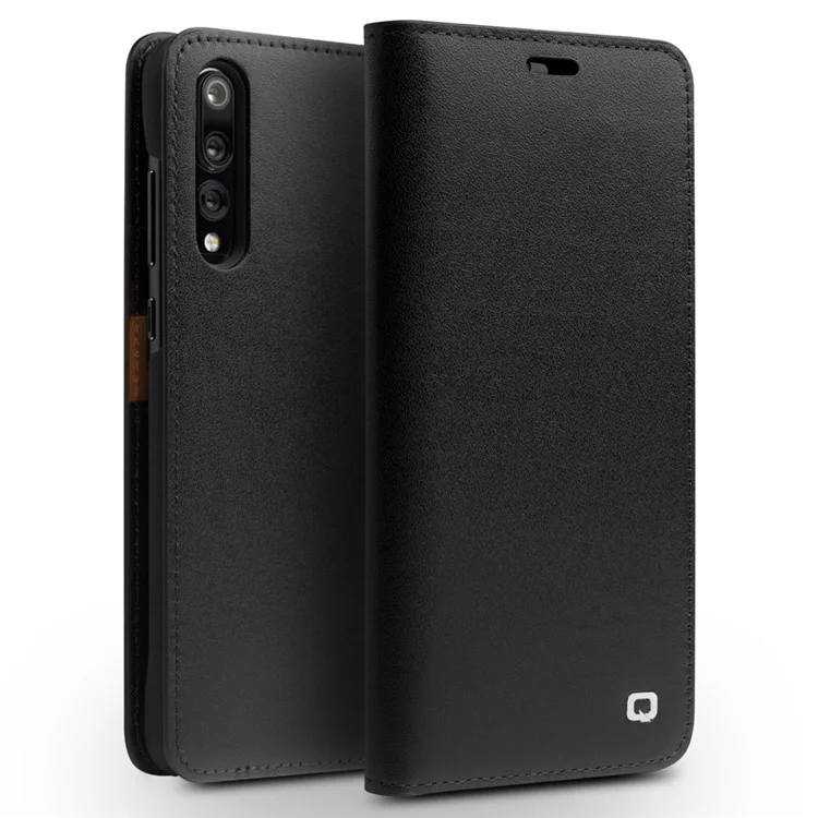 QIALINO Classic Gen II Cowhide Genuine Leather Wallet Phone Case for Huawei P20 Pro - Black