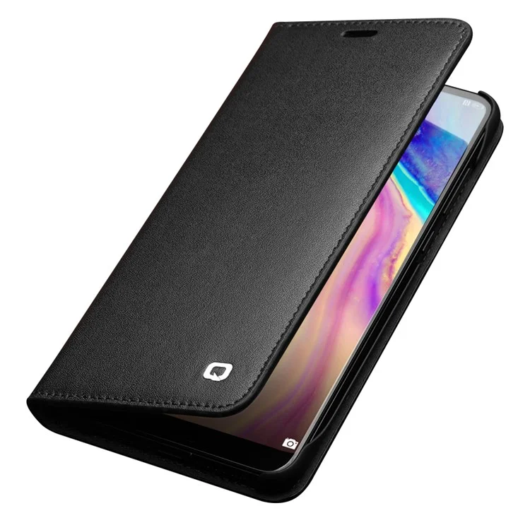 QIALINO Classic Gen II Cowhide Genuine Leather Wallet Phone Case for Huawei P20 Pro - Black