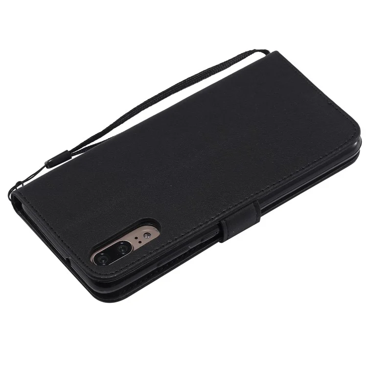 Wallet Leather Stand Case for Huawei P20 - Black