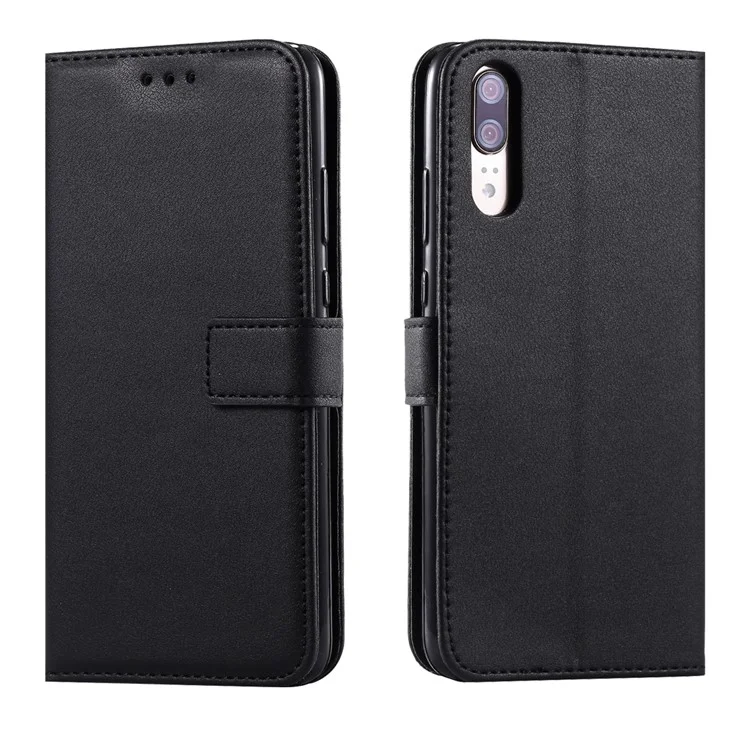 Wallet Leather Stand Case for Huawei P20 - Black
