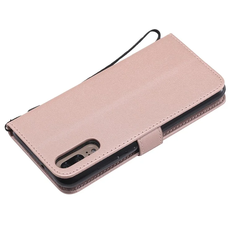 Wallet Leather Cell Phone Case for Huawei P20 - Rose Gold