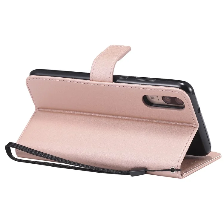 Wallet Leather Cell Phone Case for Huawei P20 - Rose Gold