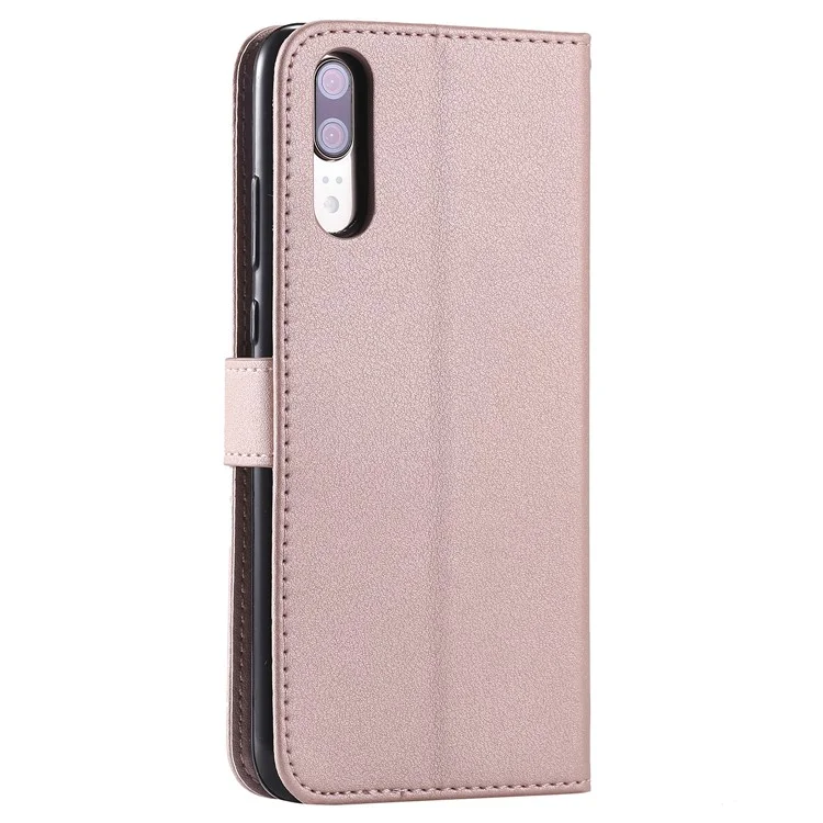 Wallet Leather Cell Phone Case for Huawei P20 - Rose Gold