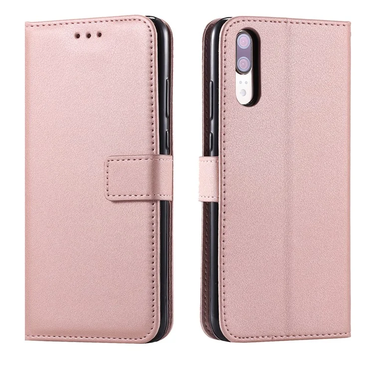 Wallet Leather Cell Phone Case for Huawei P20 - Rose Gold