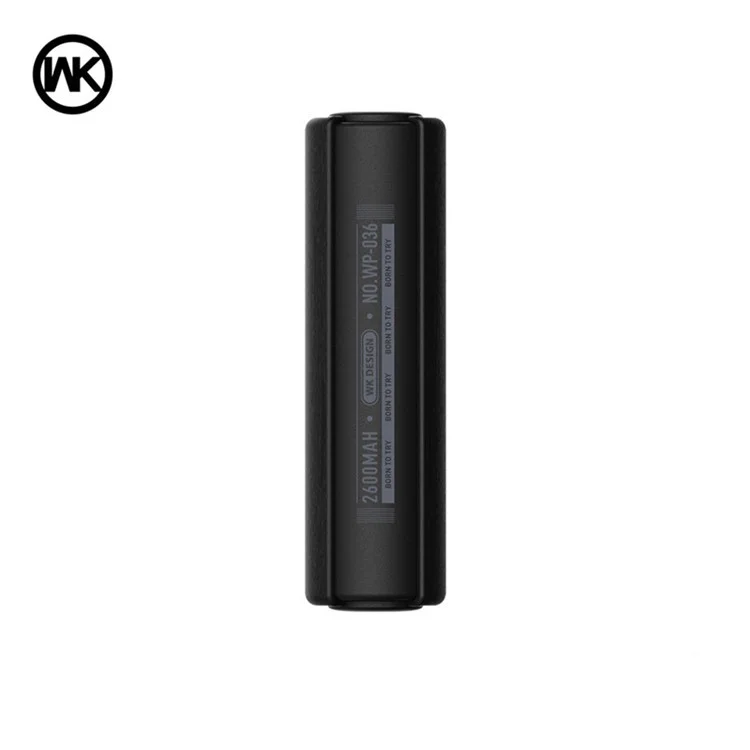 WK Mark 2600mAh Power Bank Portable External Battery Charger - Black
