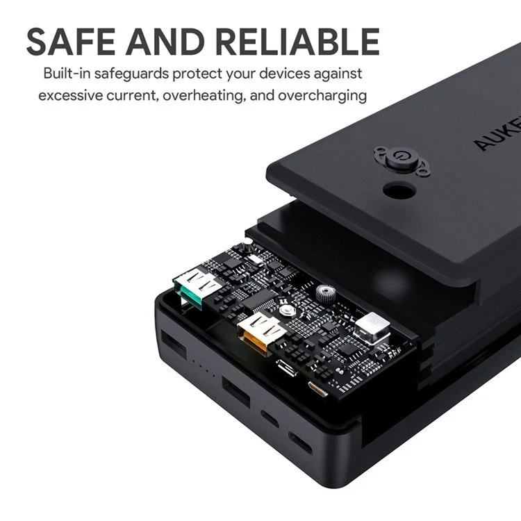 AUKEY PB-Y7 30000mAh Portable USB-C Quick Charge 3.0 Power Bank with Power Deliver