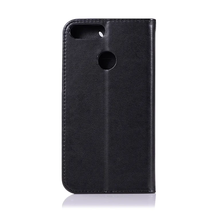 Imprint Owl Dream Catcher Wallet Stand Leather Case for Huawei P Smart/Enjoy 7S - Black