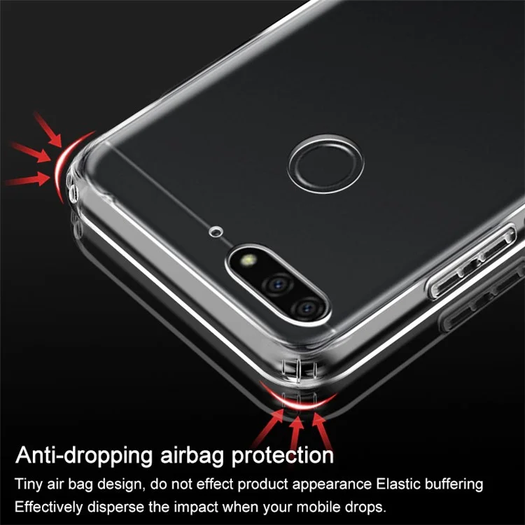 IMAK Anti-drop TPU Phone Case + Screen Protector for Huawei Honor 7C / Enjoy 8 / Y7 Prime (2018) - Transparent