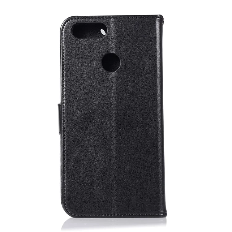 Imprinted Dream Catcher Owl Leather Wallet Case for Huawei Y9 (2018) / Enjoy 8 Plus - Black