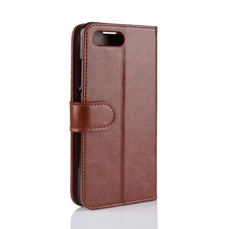 For Huawei Honor 10 Crazy Horse Wallet Stand Leather Protection Mobile Phone Case Shell - Brown