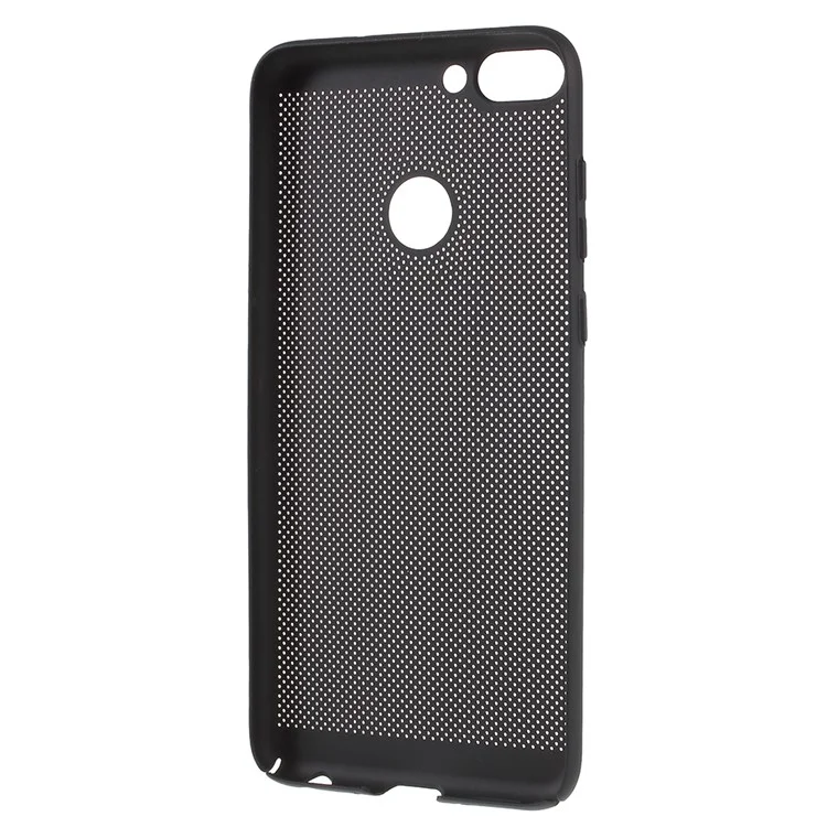 Rubberized Hollow Mesh Heat Dissipation Hard PC Phone Case for Huawei P Smart / Enjoy 7S - Black