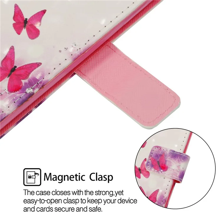 Pattern Printing Leather Wallet Case for Huawei P20 Lite / Nova 3e - Butterfly and Flower