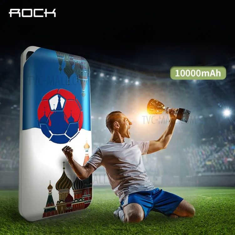 ROCK 2018 World Cup Series Pattern Printing External Mobile Battery 10000mAh 2.1A Power Bank for iPhone iPad Samsung - Dream of Russia