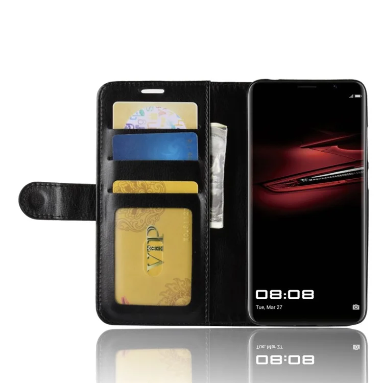 Crazy Horse Texture Wallet Stand Leather Case for Huawei Mate RS Porsche Design - Black