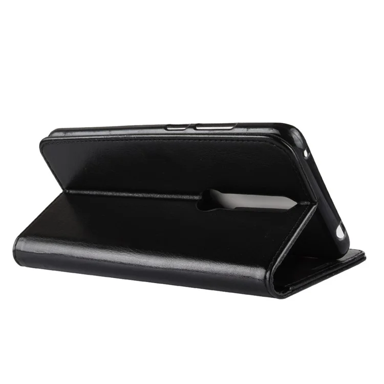 Crazy Horse Texture Wallet Stand Leather Case for Huawei Mate RS Porsche Design - Black