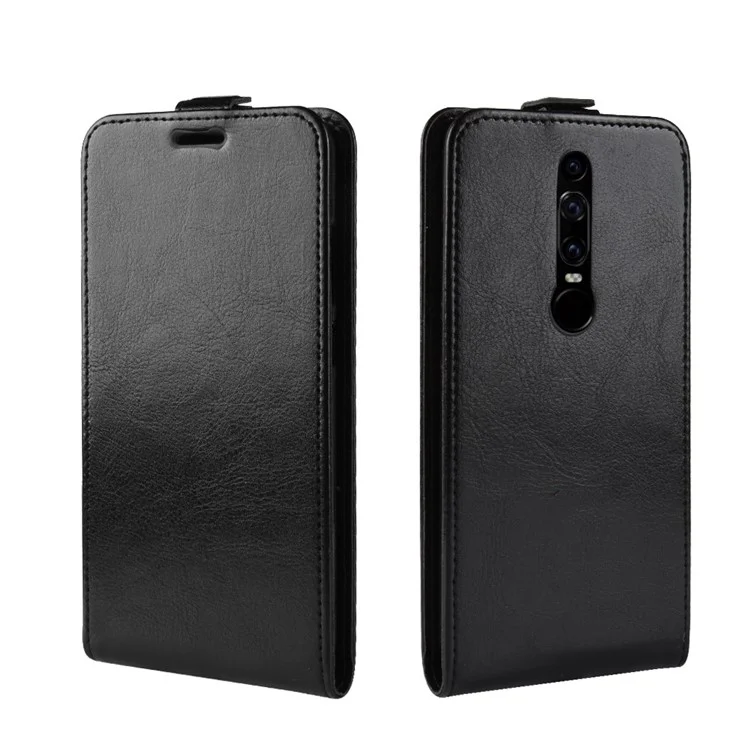 Crazy Horse Vertical Flip Card Holder Leather Case for Huawei Mate RS Porsche Design - Black