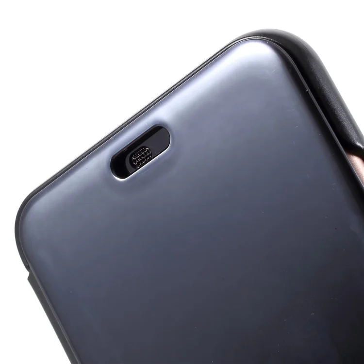 Plated Mirror Surface Leather Stand Cell Phone Case for Huawei P20 Lite / Nova 3e (China) - Black