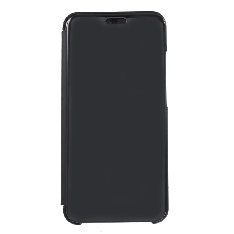 Plated Mirror Surface Leather Stand Cell Phone Case for Huawei P20 Lite / Nova 3e (China) - Black