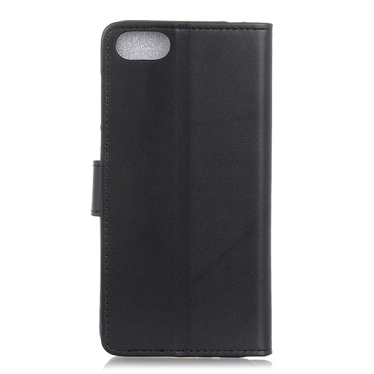 Wallet Stand Flip Leather Phone Cover for Huawei Y6 (2018)/Honor 7A (without Fingerprint Sensor) - Black