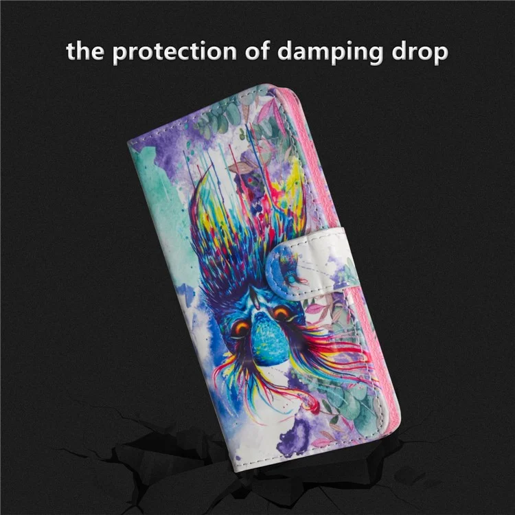 Pattern Printing Leather Wallet Case for Huawei P20 Lite / Nova 3e - Bird Pattern