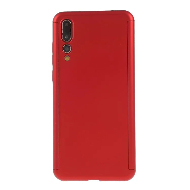 Full Protection 2-in-1 PC Hard Accessory Cover + Tempered Glass Screen Film for Huawei P20 Pro - Red