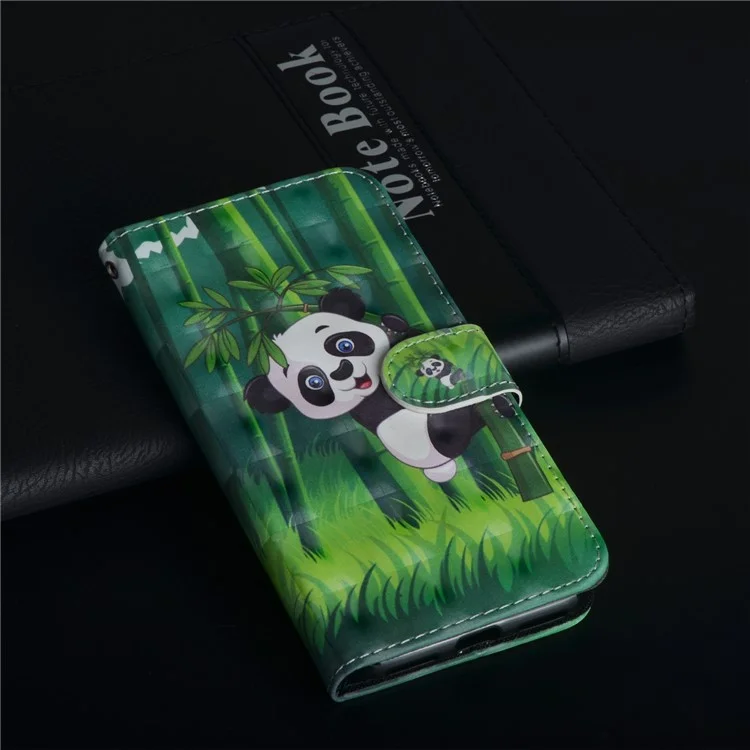 Pattern Printing Stand Stand Leather Flip Capa Para Huawei P20 Pro - Panda