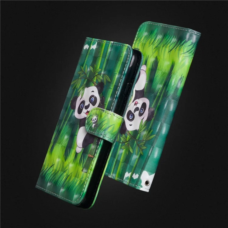 Motif D'impression de Portefeuille Support en Cuir Couvercle de Boîtier Pour Huawei P20 Pro - Panda