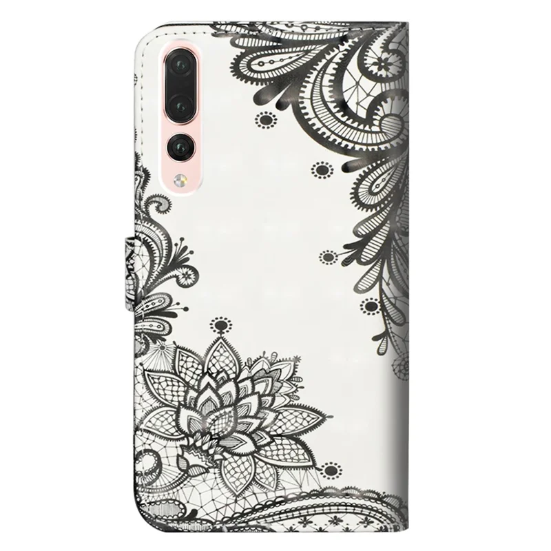 Pattern Printing Wallet Stand Leather Flip Shell for Huawei P20 Pro - Lace Flower