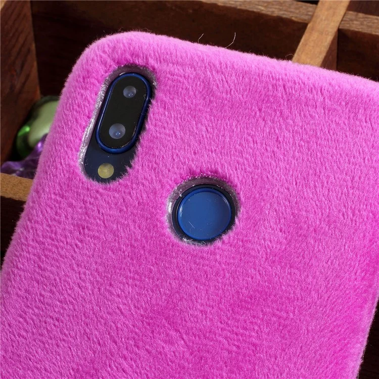 For Huawei P20 Lite / Nova 3e Fluffy Fur Coated Soft TPU Protector Case - Purple