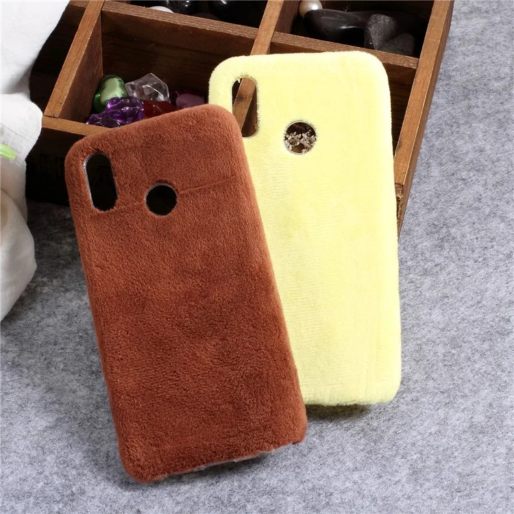 For Huawei P20 Lite / Nova 3e Fluffy Fur Coated Soft TPU Protector Case - Purple