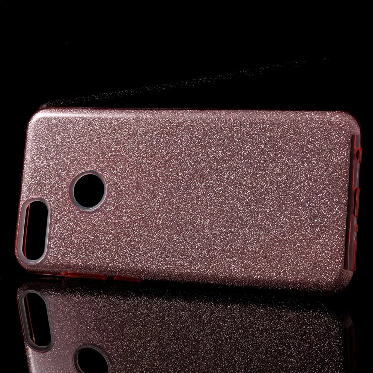 3-in-1 Glittery Powder Paper TPU + PC Combo Case for Huawei Y9 (2018) / Enjoy 8 Plus - Rose