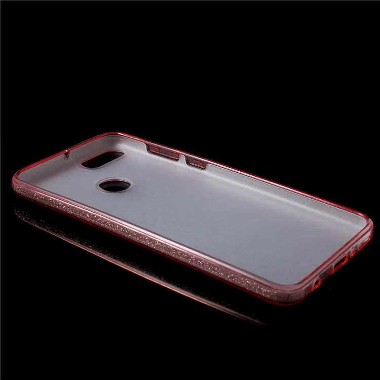3-in-1 Glittery Powder Paper TPU + PC Combo Case for Huawei Y9 (2018) / Enjoy 8 Plus - Rose