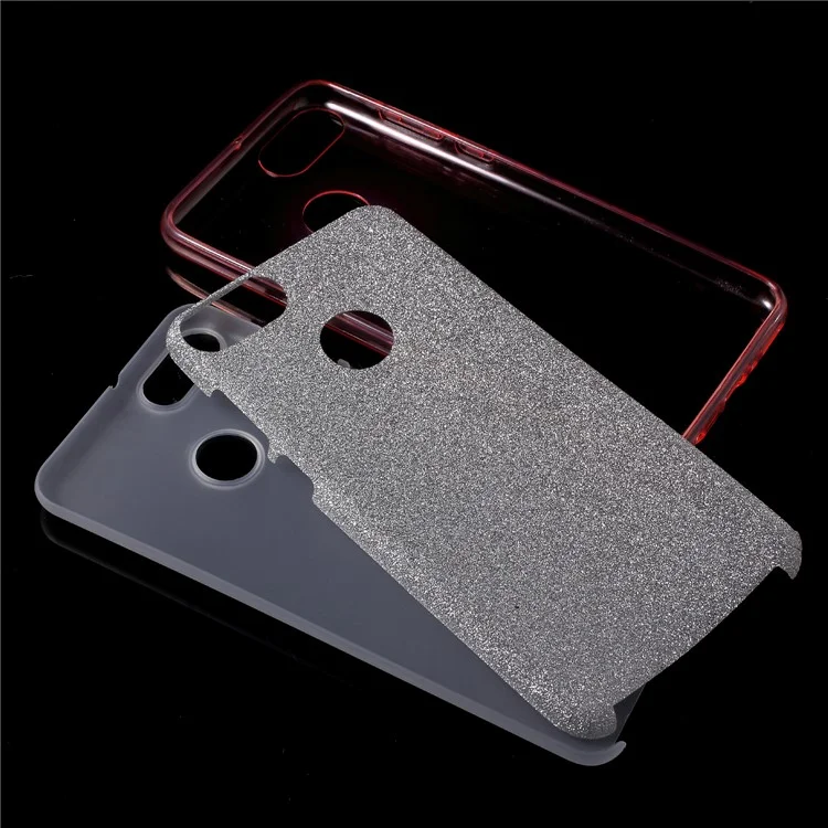 3-in-1 Glittery Powder Paper TPU + PC Combo Case for Huawei Y9 (2018) / Enjoy 8 Plus - Rose