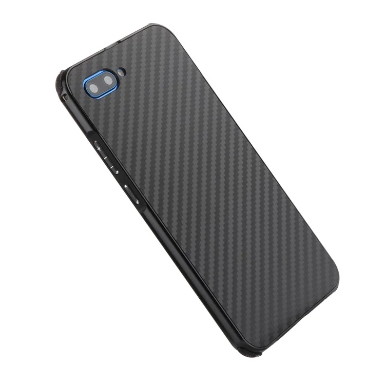 Electroplated Aluminum Alloy Bumper + Carbon Fiber PC Back Panel Slide-on Case for Huawei Honor 10 - Black