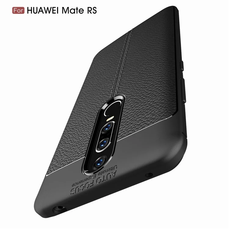 Litchi Texture TPU Back Case for Huawei Mate RS Porsche Design - Black