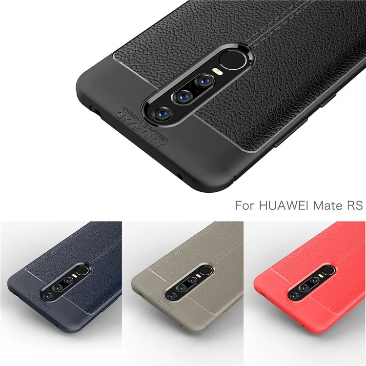 Litchi Texture TPU Back Case for Huawei Mate RS Porsche Design - Black
