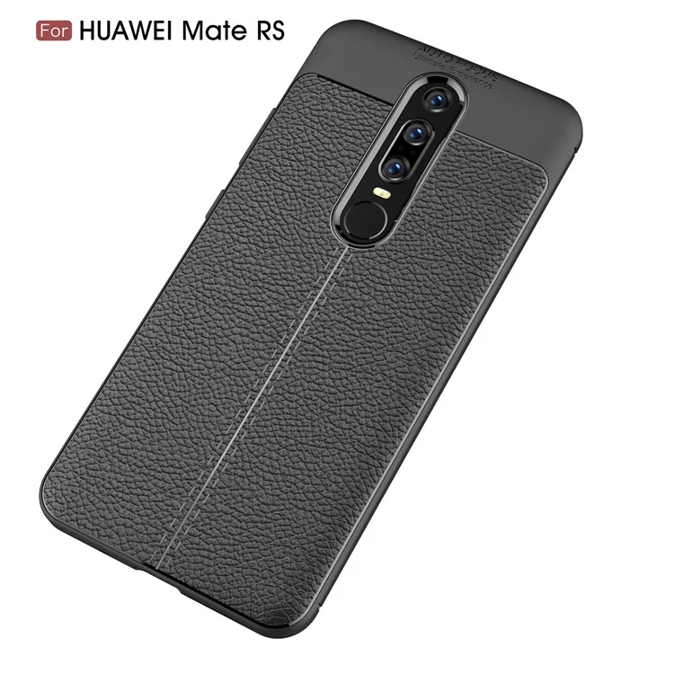 Litchi Texture TPU Back Case for Huawei Mate RS Porsche Design - Black
