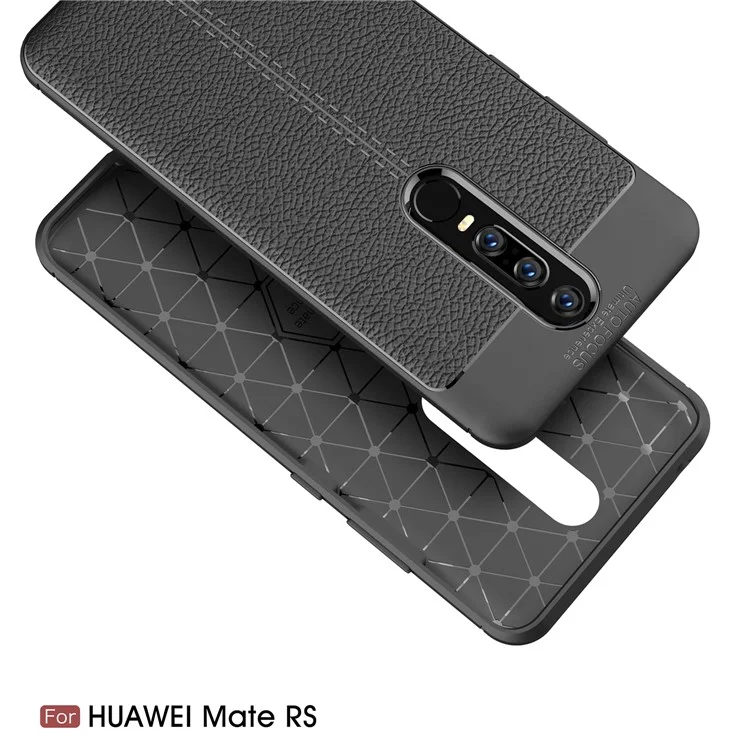 Litchi Texture TPU Back Case for Huawei Mate RS Porsche Design - Black