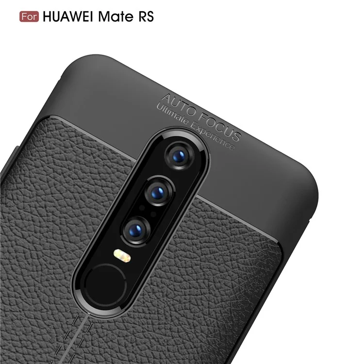 Litchi Texture TPU Back Case for Huawei Mate RS Porsche Design - Black