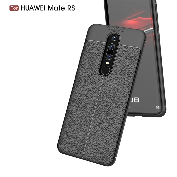 Litchi Texture TPU Back Case for Huawei Mate RS Porsche Design - Black