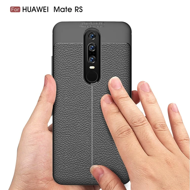 Litchi Texture TPU Back Case for Huawei Mate RS Porsche Design - Black