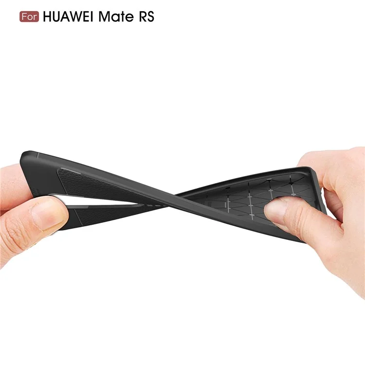 Litchi Texture TPU Back Case for Huawei Mate RS Porsche Design - Black