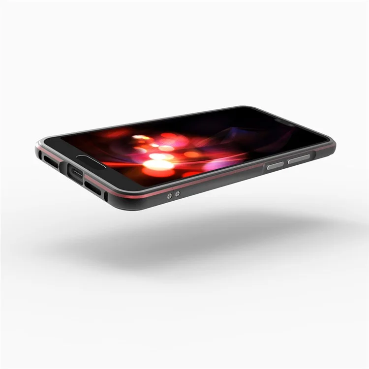 Screw Lock Electroplated Aluminium Alloy Bumper for Huawei P20 - Black / Red
