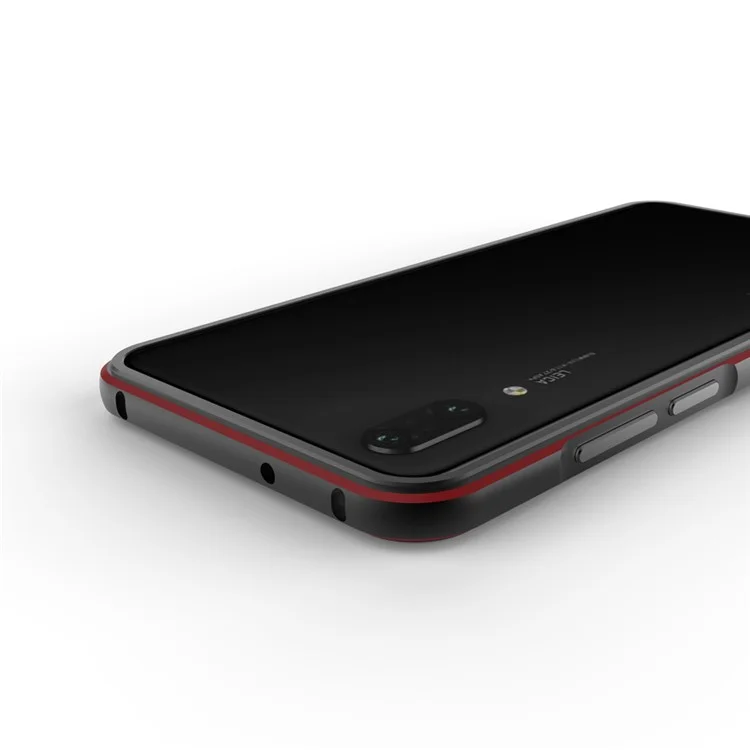 Screw Lock Electroplated Aluminium Alloy Bumper for Huawei P20 - Black / Red