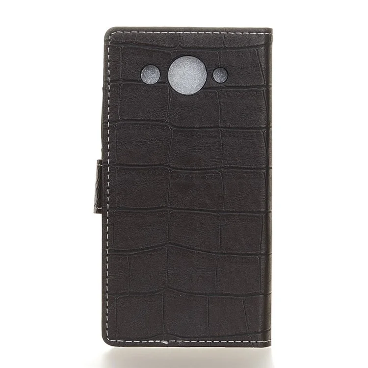 Retro Crocodile Texture PU Leather Protection Mobile Phone Shell for Huawei Y3 (2018) / Y3 (2017) - Black