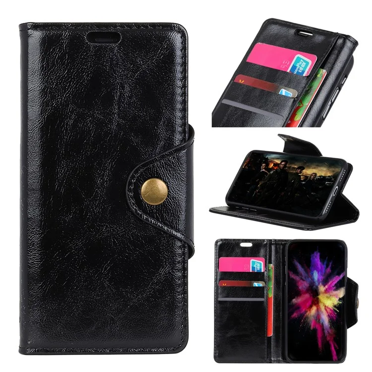 Wallet Leather Stand Case for Huawei Honor 9i (2018) 5.84-inch - Black
