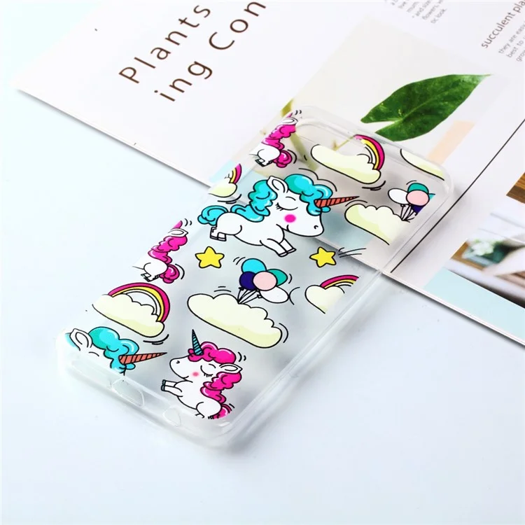 Pattern Printing Soft TPU Phone Case for Huawei Honor 10 - Unicorns and Rainbow