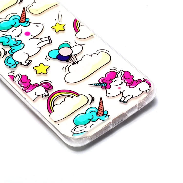 Pattern Printing Soft TPU Phone Case for Huawei Honor 10 - Unicorns and Rainbow